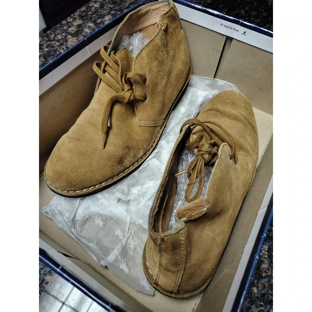 Polo Ralph Lauren Talan Chukka Boots Mens 12 Desert Tan Suede 803759747002